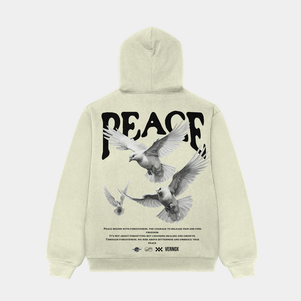 CLEAN PEACE Graphic Oversized Pullover Hoodie