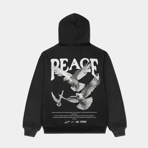 CLEAN PEACE Graphic Oversized Pullover Hoodie   Gulf countries